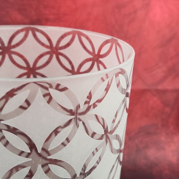 🦋NIB Partylite Island Inspiration Frosted Pillar Hurricane - Picture 5 of 6